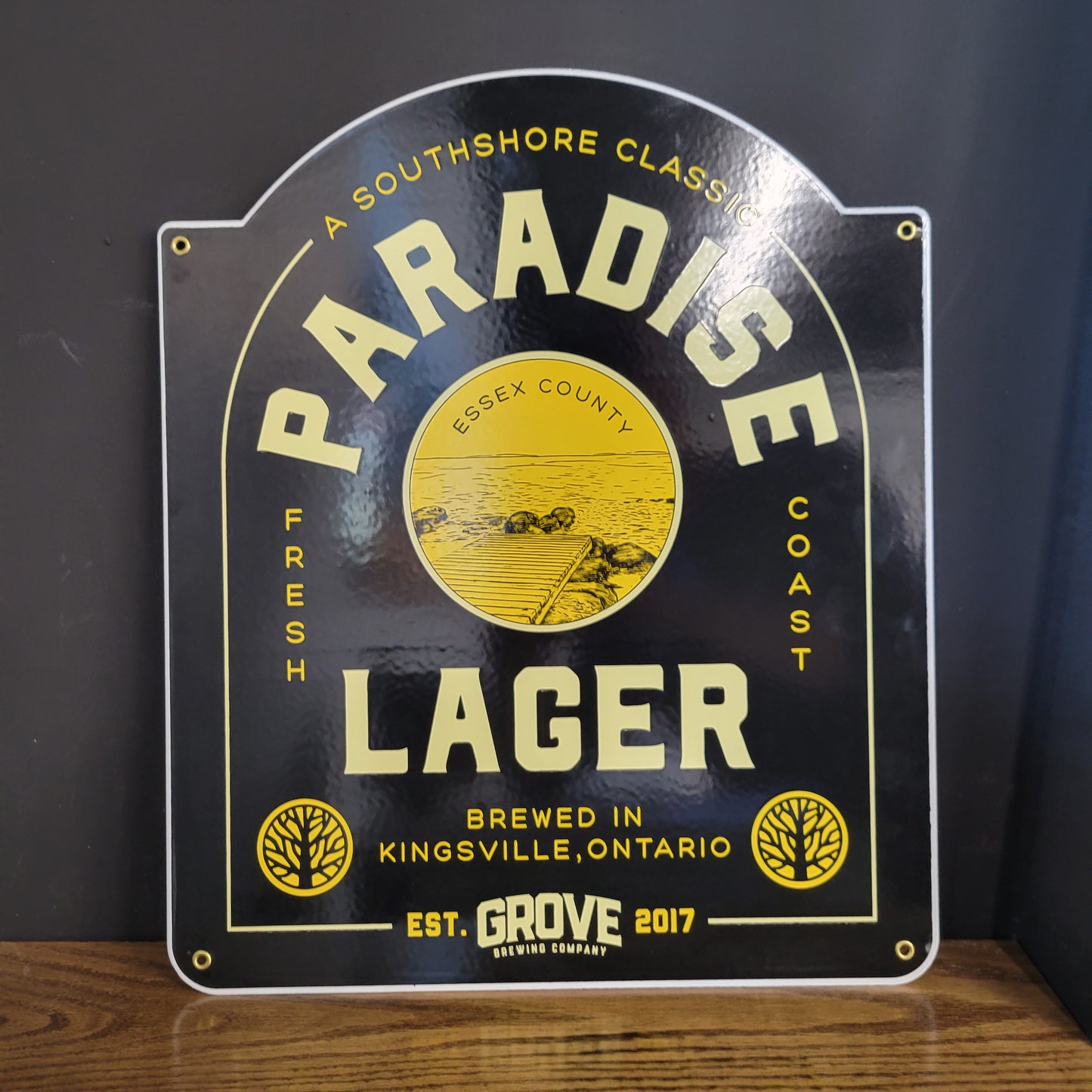 Paradise Lager Porcelain Sign - 16 x 19