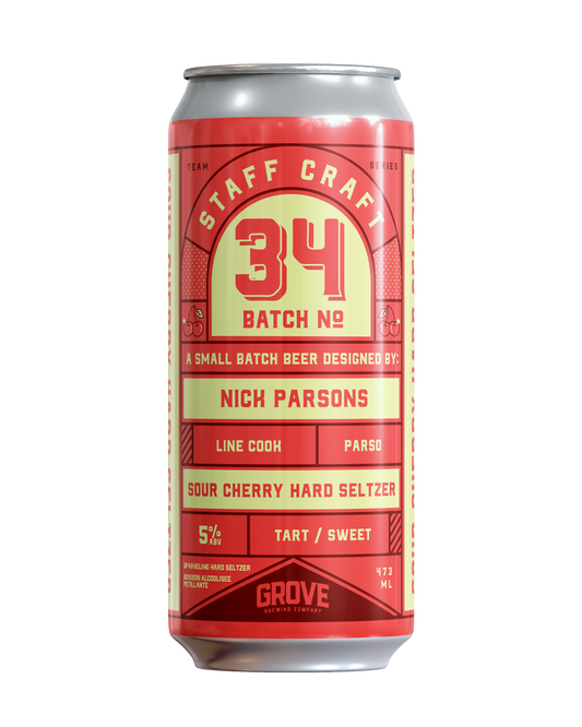 Staff Craft No. 34: Sour Cherry Hard Seltzer